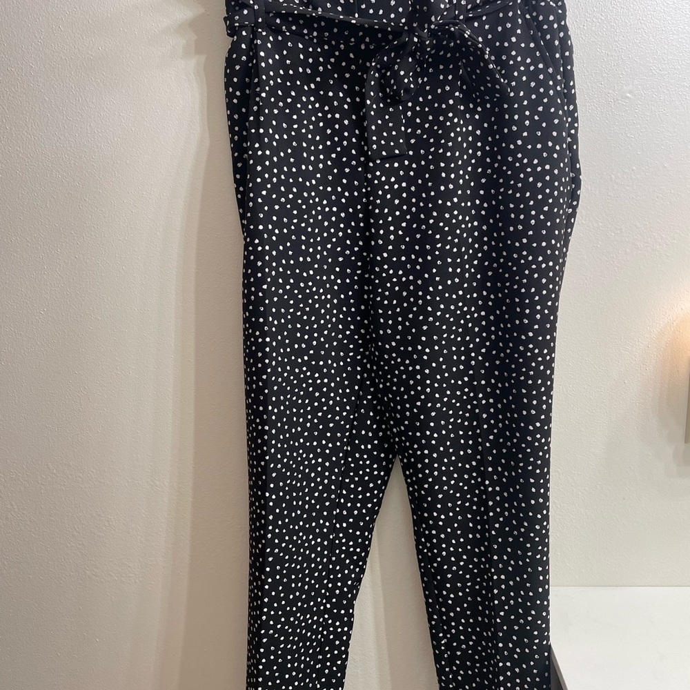 Stylish Black and White Polka Dot Women's Pants